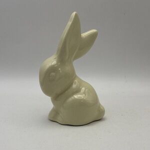 Ceramic Glazed Easter Bunny Rabbit White Figurine Vintage 4”
